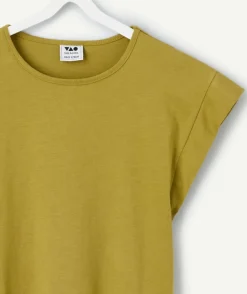T-shirt fille coupe ample vert olive