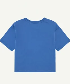 T-shirt fille court bleu
