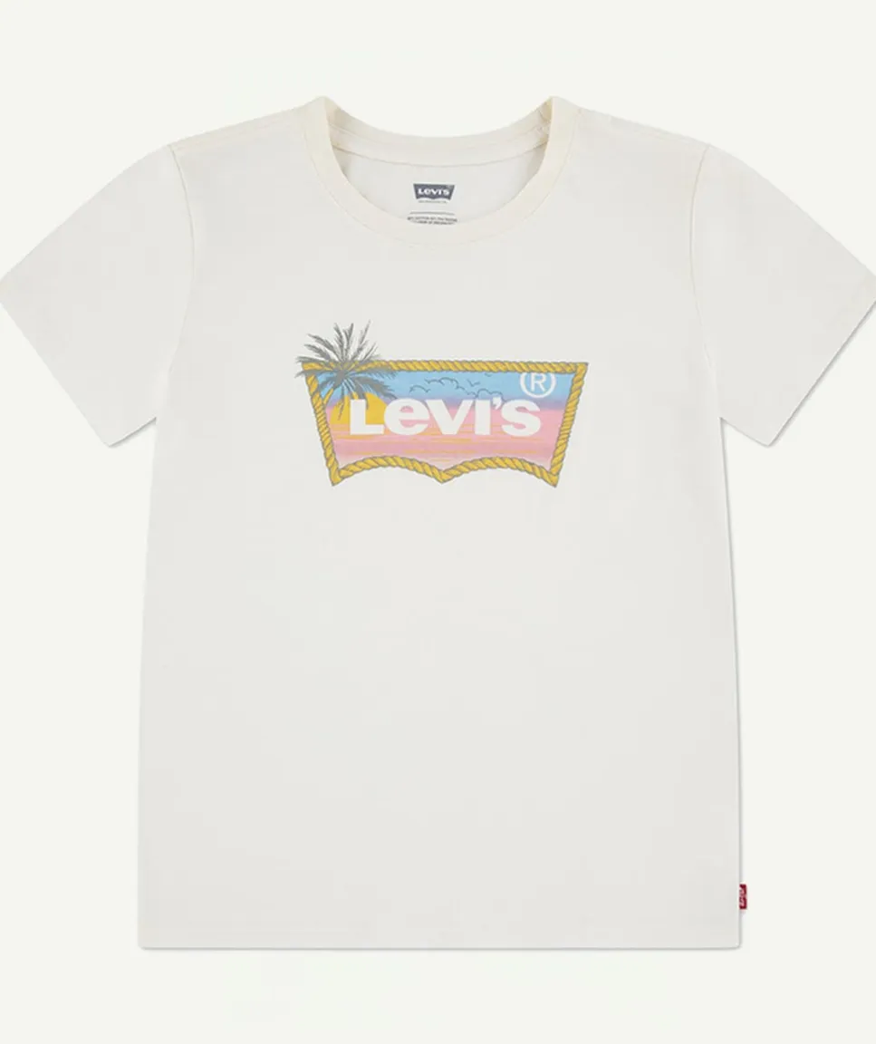 T-shirt fille écru imprimé