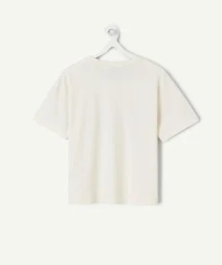 T-shirt fille écru imprimé