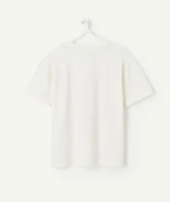 T-shirt fille droit blanc imprimé
