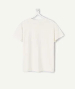 T-shirt fille droit blanc imprimé