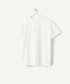 T-shirt fille droit écru imprimé
