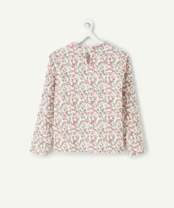 T-shirt fille droit imprimé fleuri