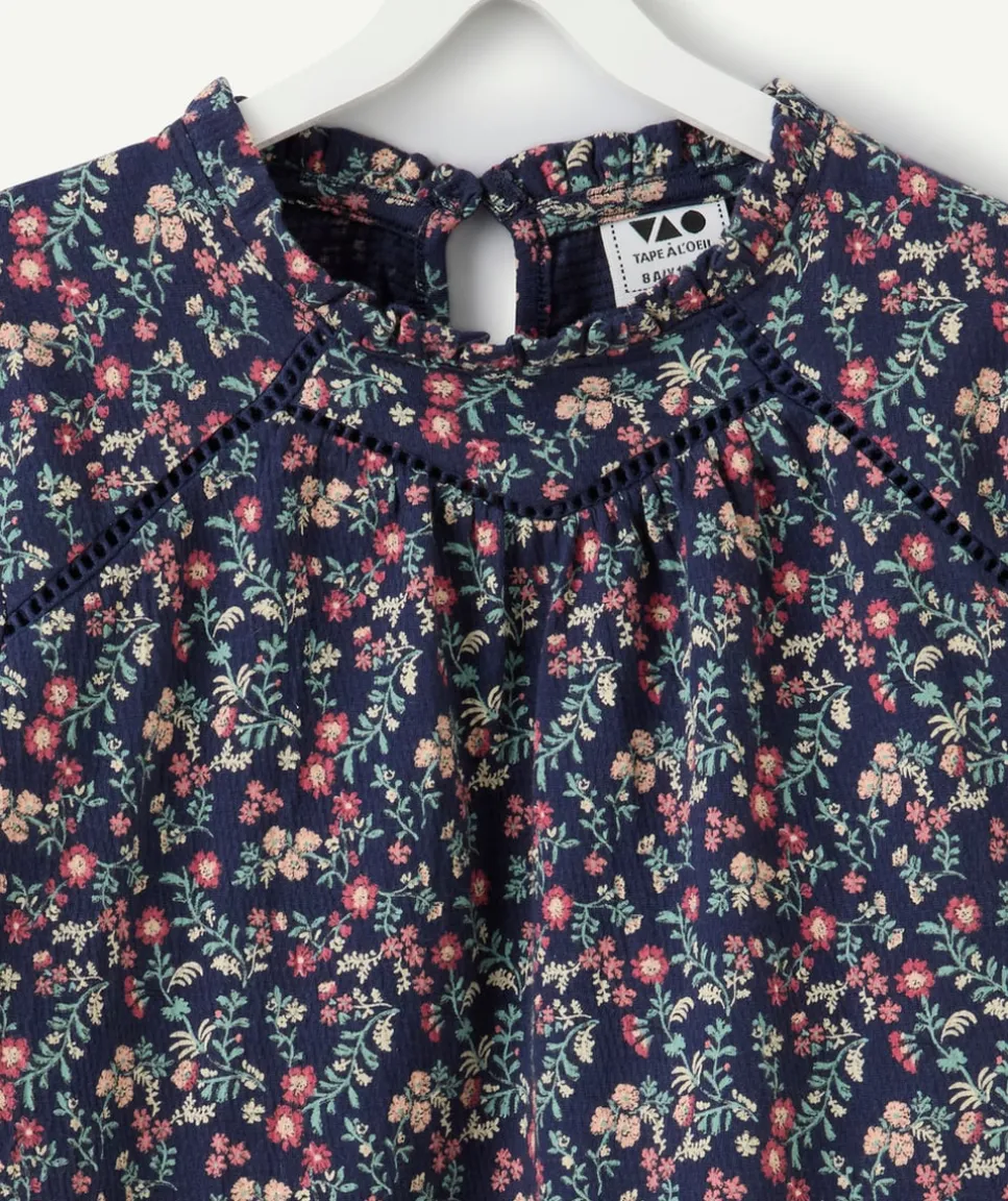 T-shirt fille droit imprimé fleuri
