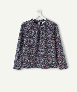T-shirt fille droit imprimé fleuri