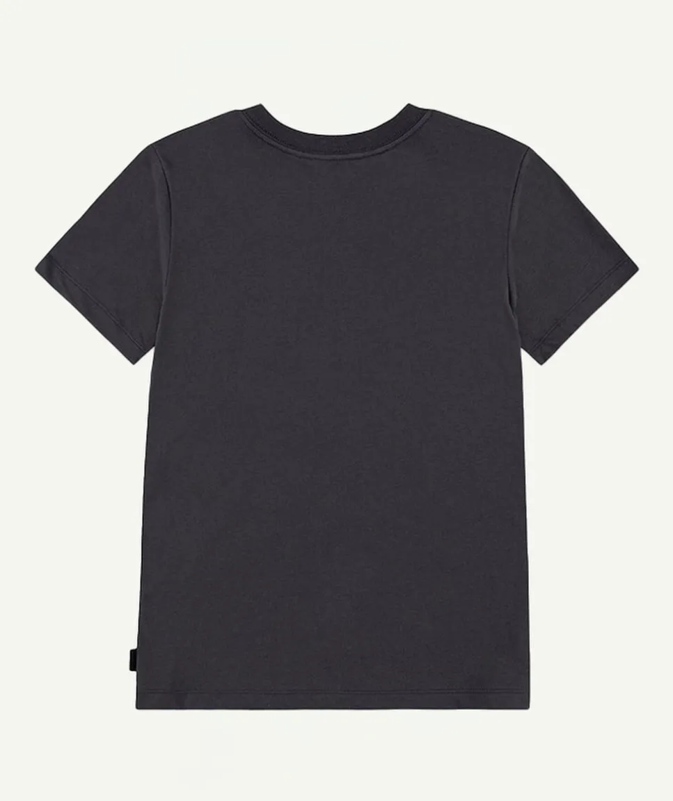 T-shirt fille droit imprimé noir