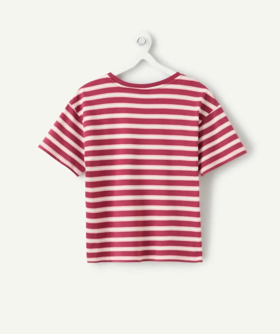 T-shirt fille droit rayé