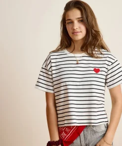 T-shirt fille droit rayé