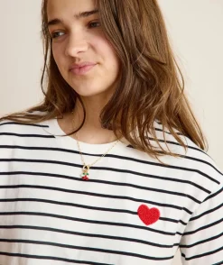 T-shirt fille droit rayé