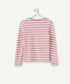 T-shirt fille droit rayé