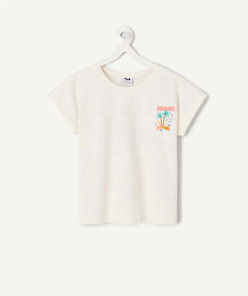 T-shirt fille imprimé blanc