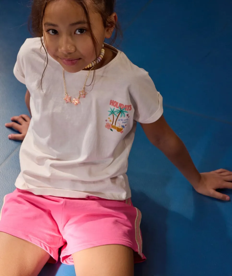 T-shirt fille imprimé blanc