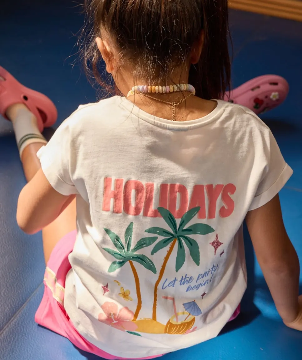 T-shirt fille imprimé blanc