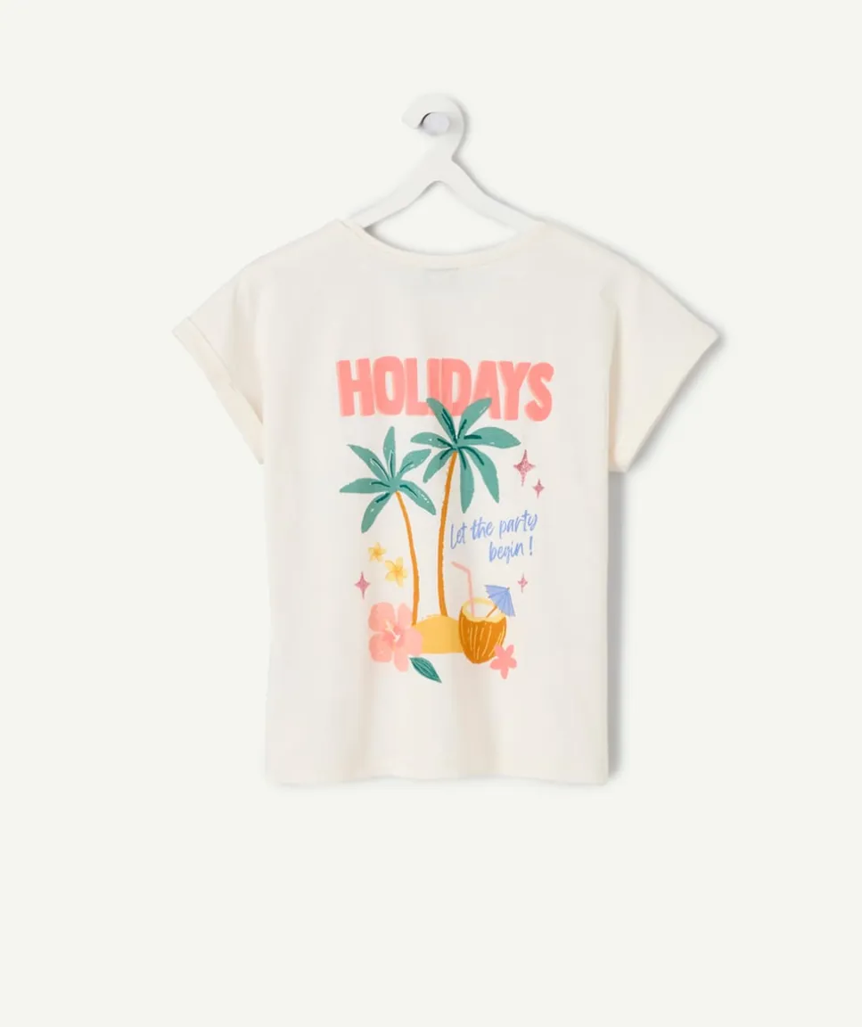 T-shirt fille imprimé blanc