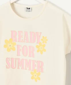 T-shirt fille imprimé blanc