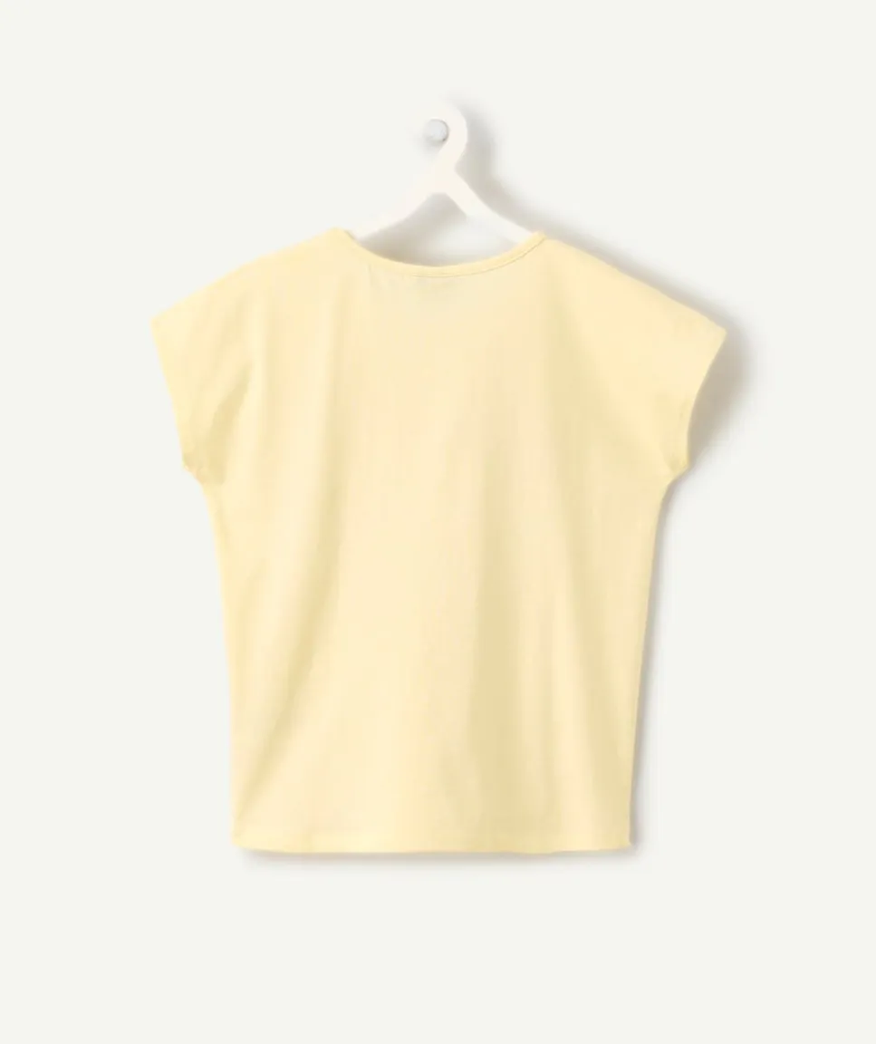T-shirt fille imprimé jaune