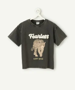 T-shirt fille imprimé léopard