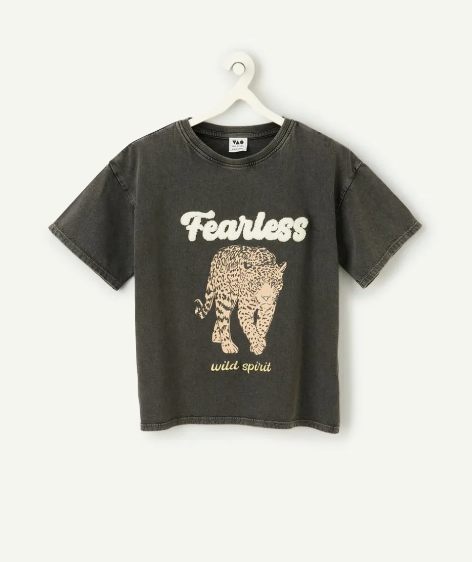 T-shirt fille imprimé léopard