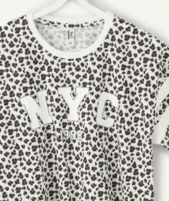 T-shirt fille imprimé léopard