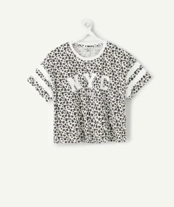 T-shirt fille imprimé léopard