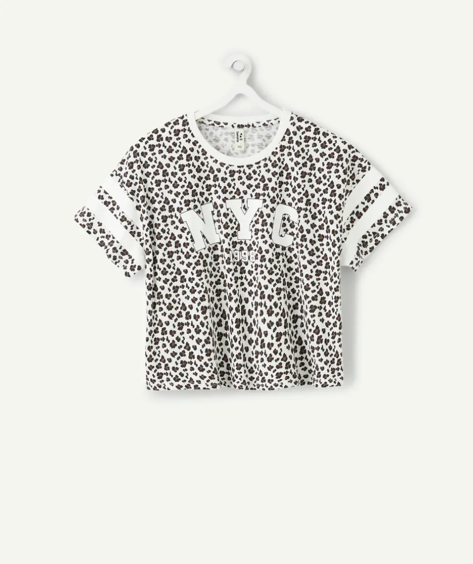 T-shirt fille imprimé léopard