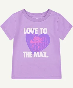 T-shirt fille lilas imprimé love