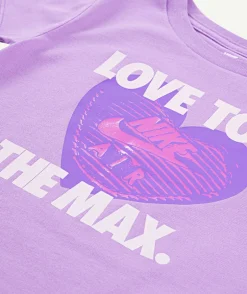 T-shirt fille lilas imprimé love