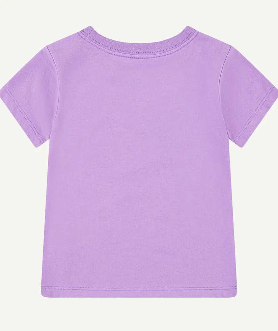 T-shirt fille lilas imprimé love