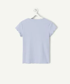 T-shirt fille manches courtes lilas