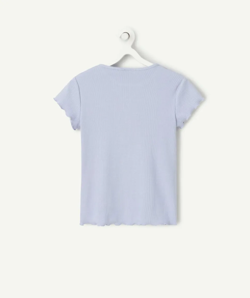 T-shirt fille manches courtes lilas