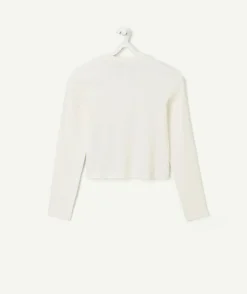 T-shirt fille manches longues blanc