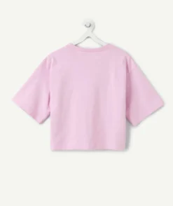 T-shirt fille oversize rose