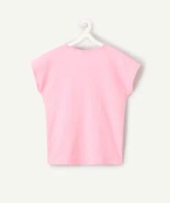 T-shirt fille rose imprimé