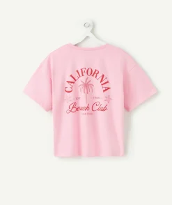 T-shirt fille rose imprimé