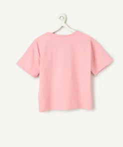 T-shirt fille rose imprimé