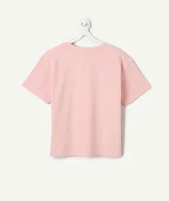 T-shirt fille rose imprimé colibris