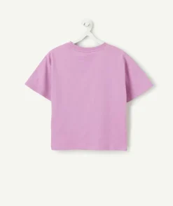 T-shirt fille violet imprimé cancun