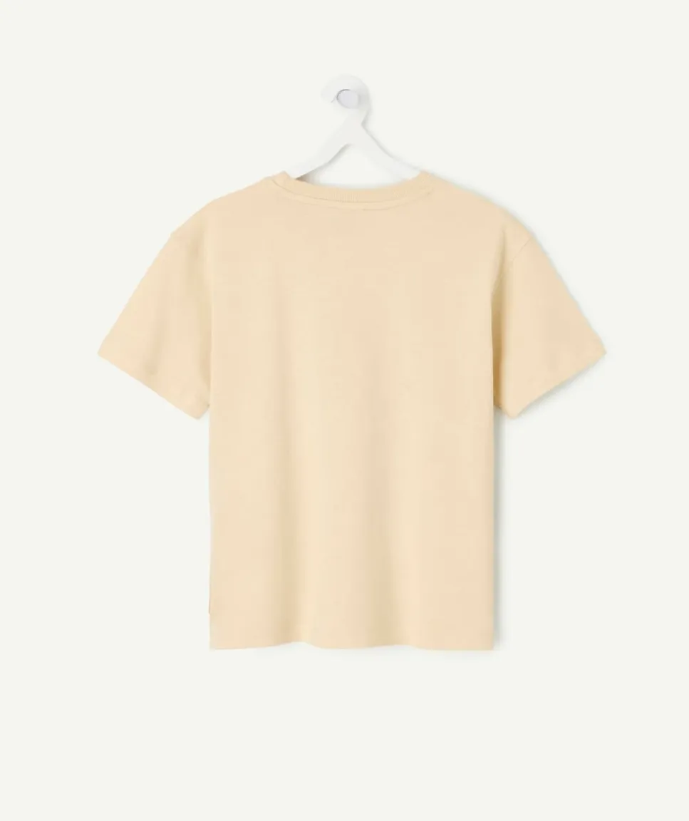 T-shirt garçon beige imprimé