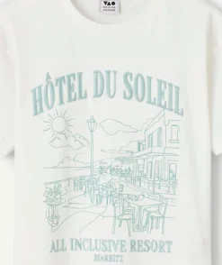 T-shirt garçon blanc imprimé