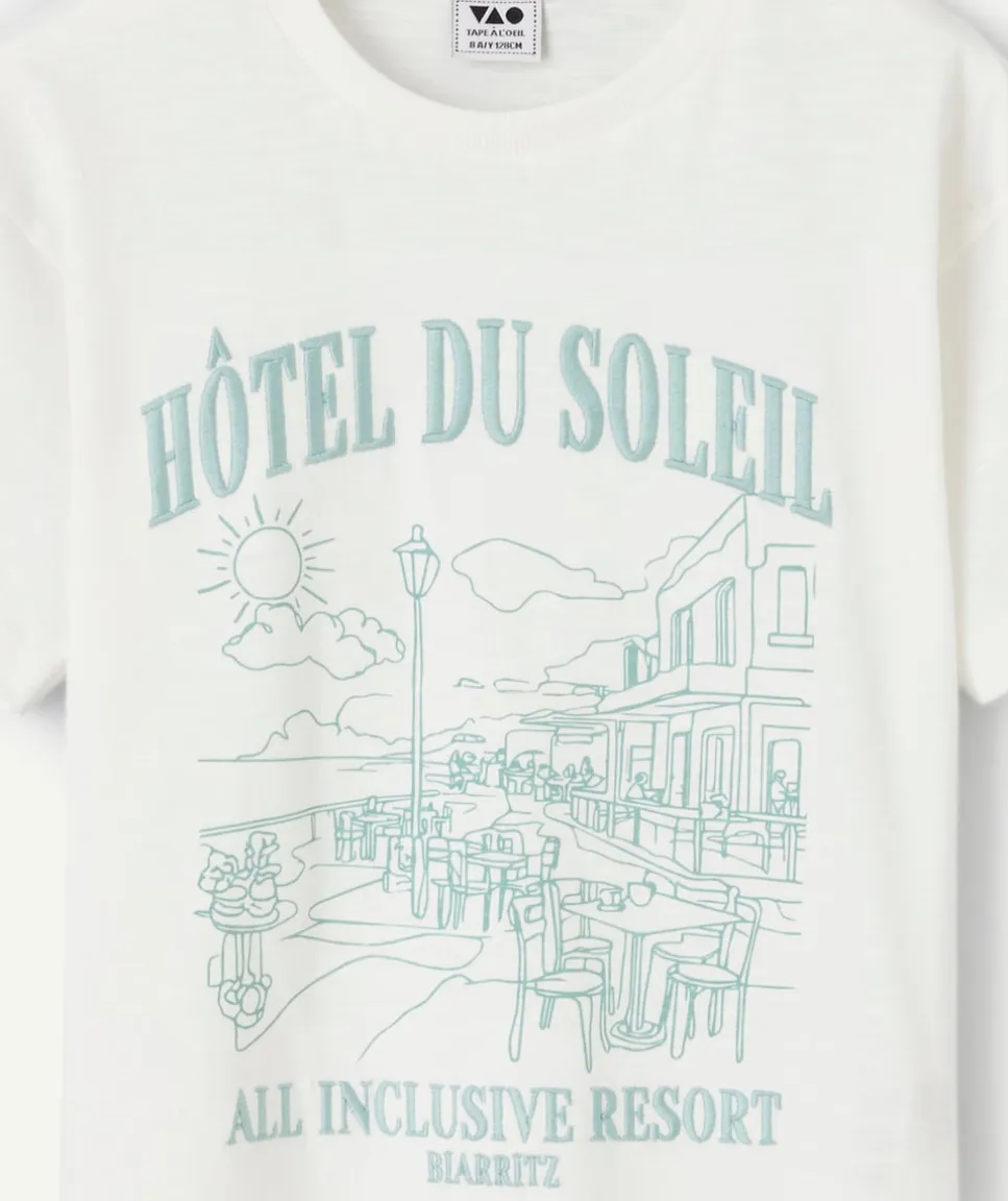 T-shirt garçon blanc imprimé