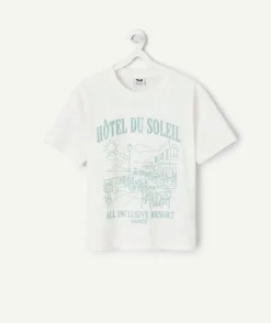 T-shirt garçon blanc imprimé