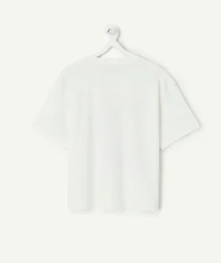 T-shirt garçon blanc imprimé skater