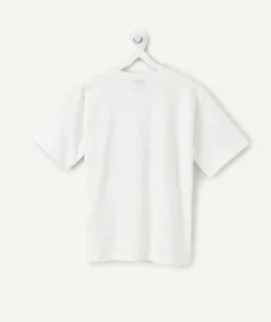 T-shirt garçon blanc patch
