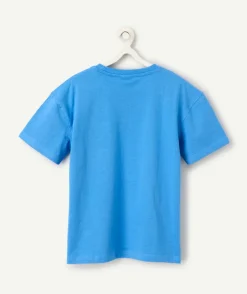 T-shirt garçon bleu brodé