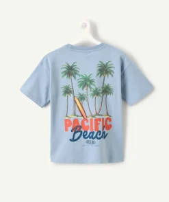 T-shirt garçon bleu imprimé