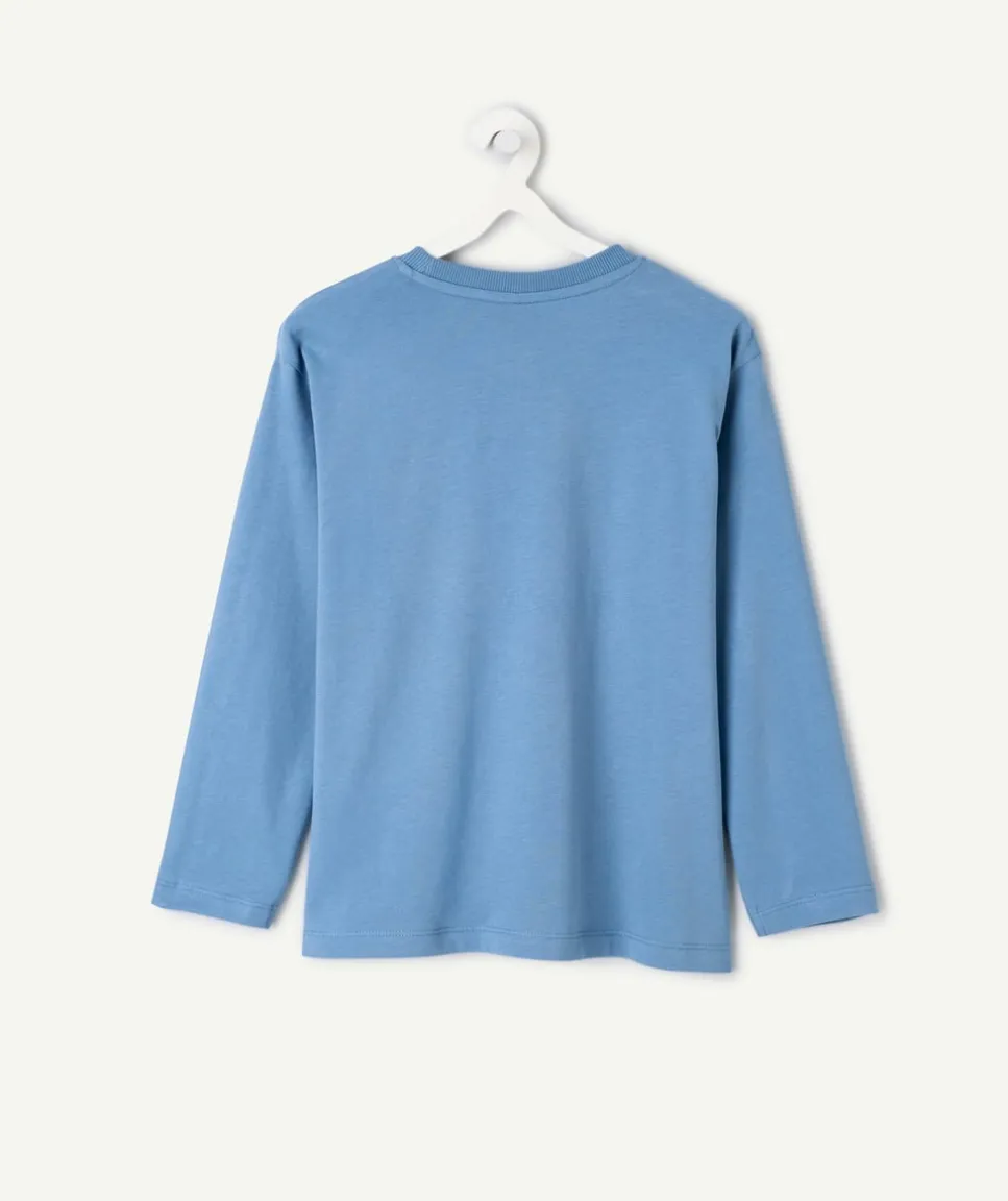 T-shirt garçon bleu imprimé