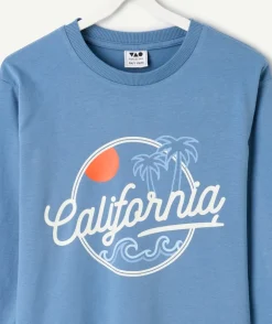 T-shirt garçon bleu imprimé