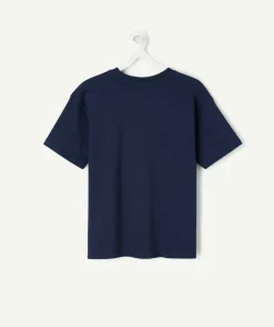 T-shirt garçon bleu imprimé