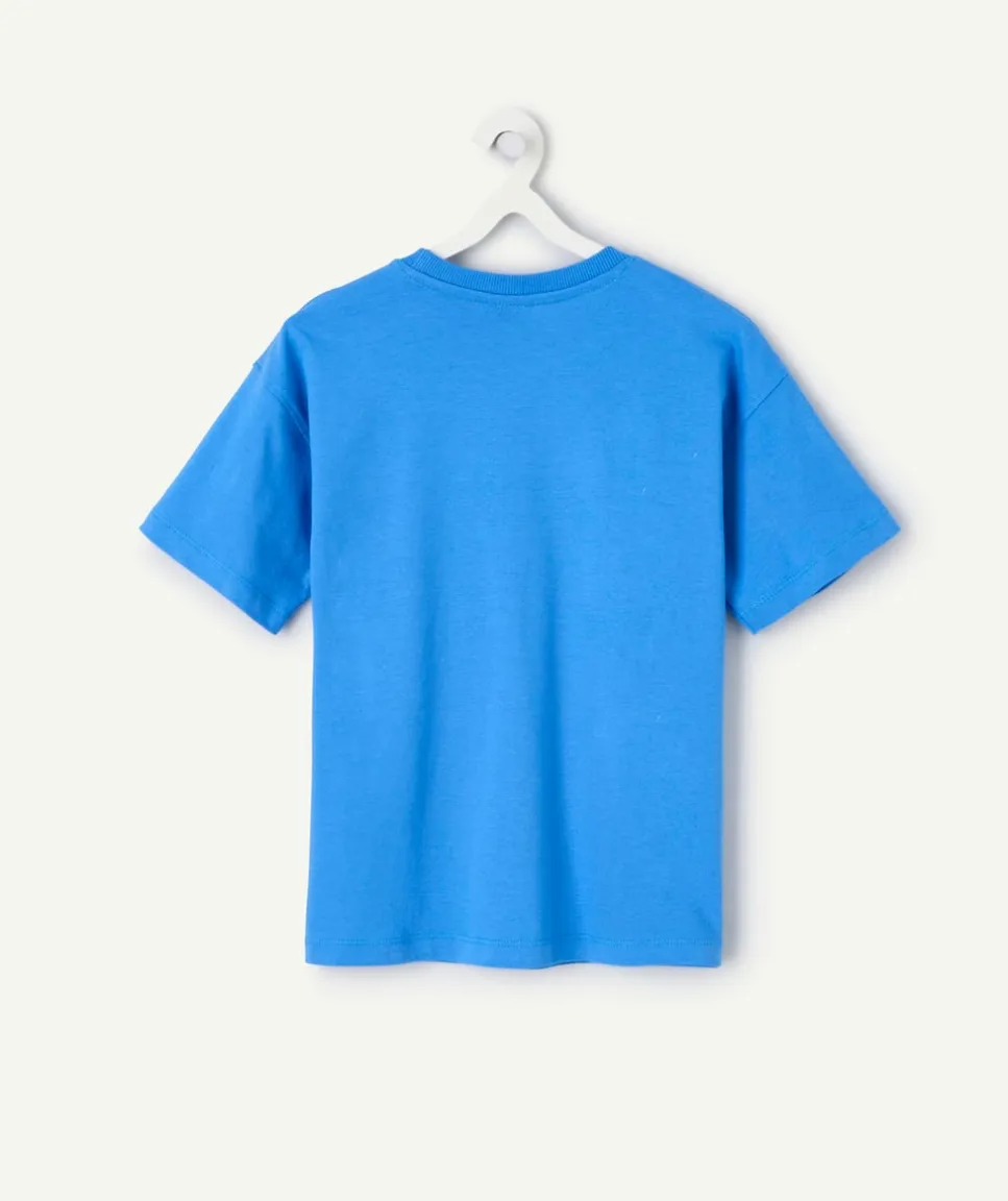 T-shirt garçon bleu imprimé surf